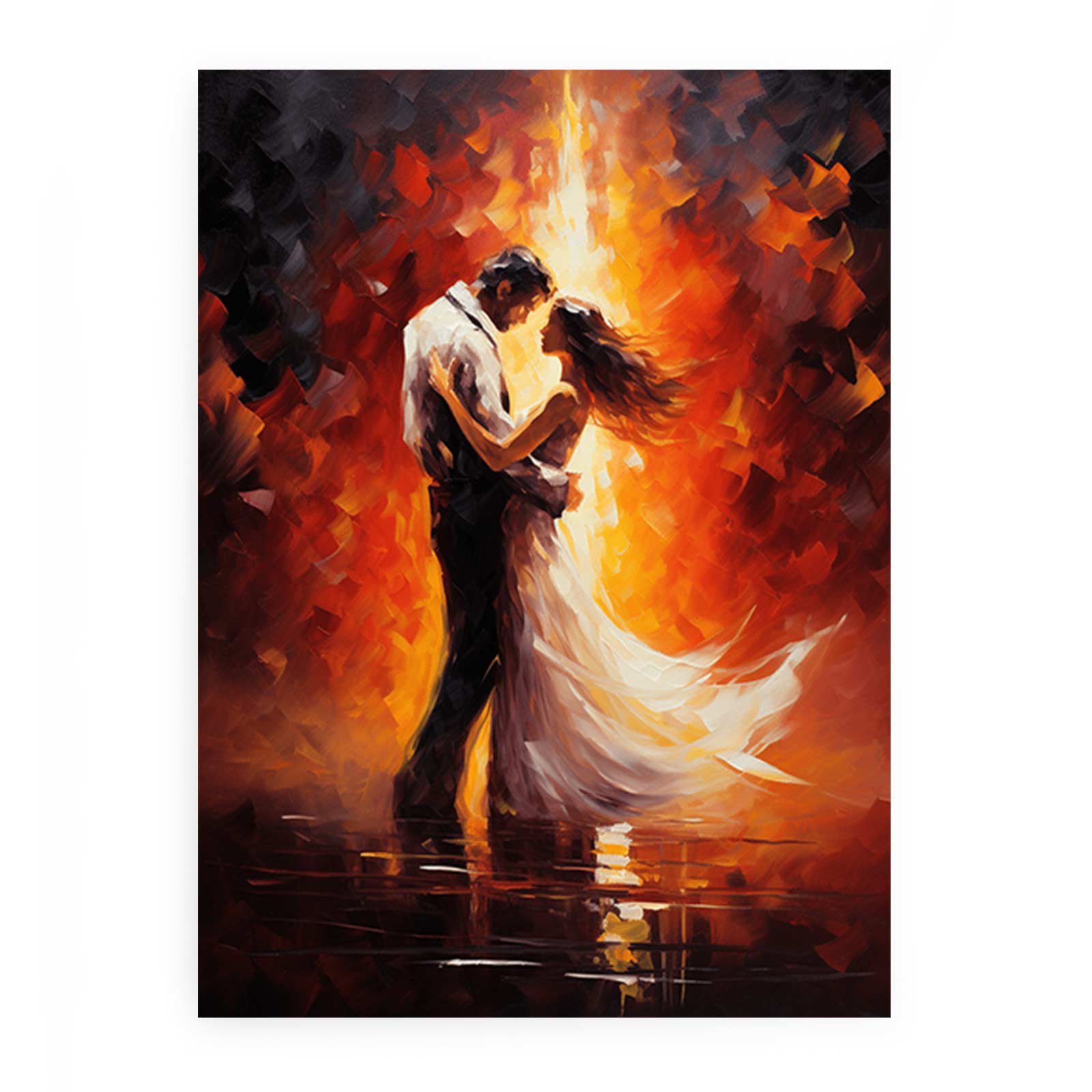 Couple Dance Modern Art Canvas Art Print-0
