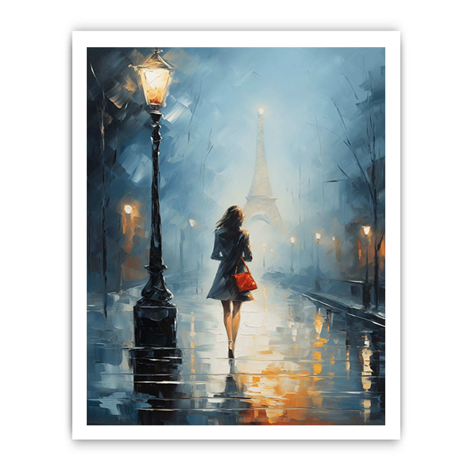 Girl Street Light Modern Canvas Art Print-8