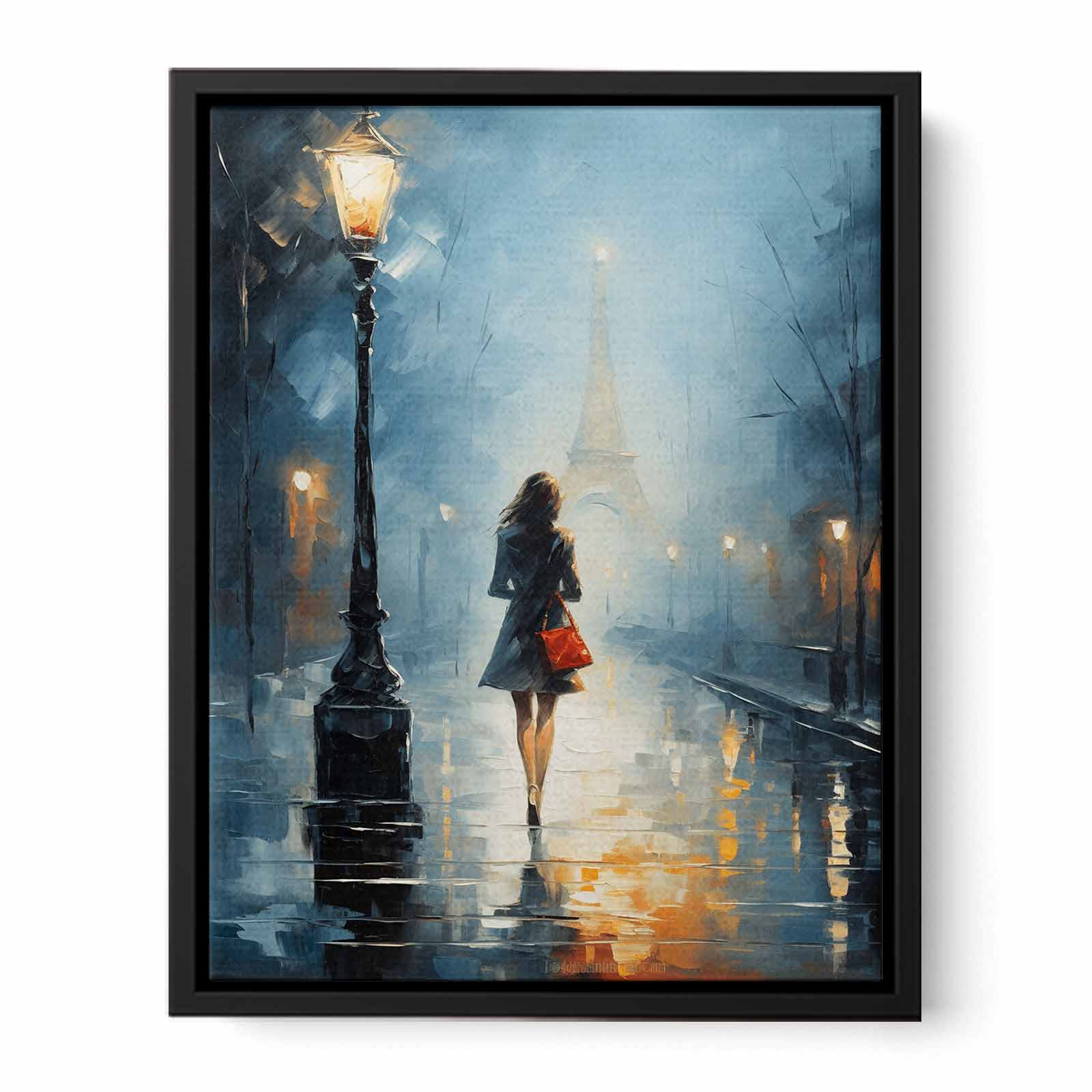 Girl Street Light Modern Canvas Art Print-4
