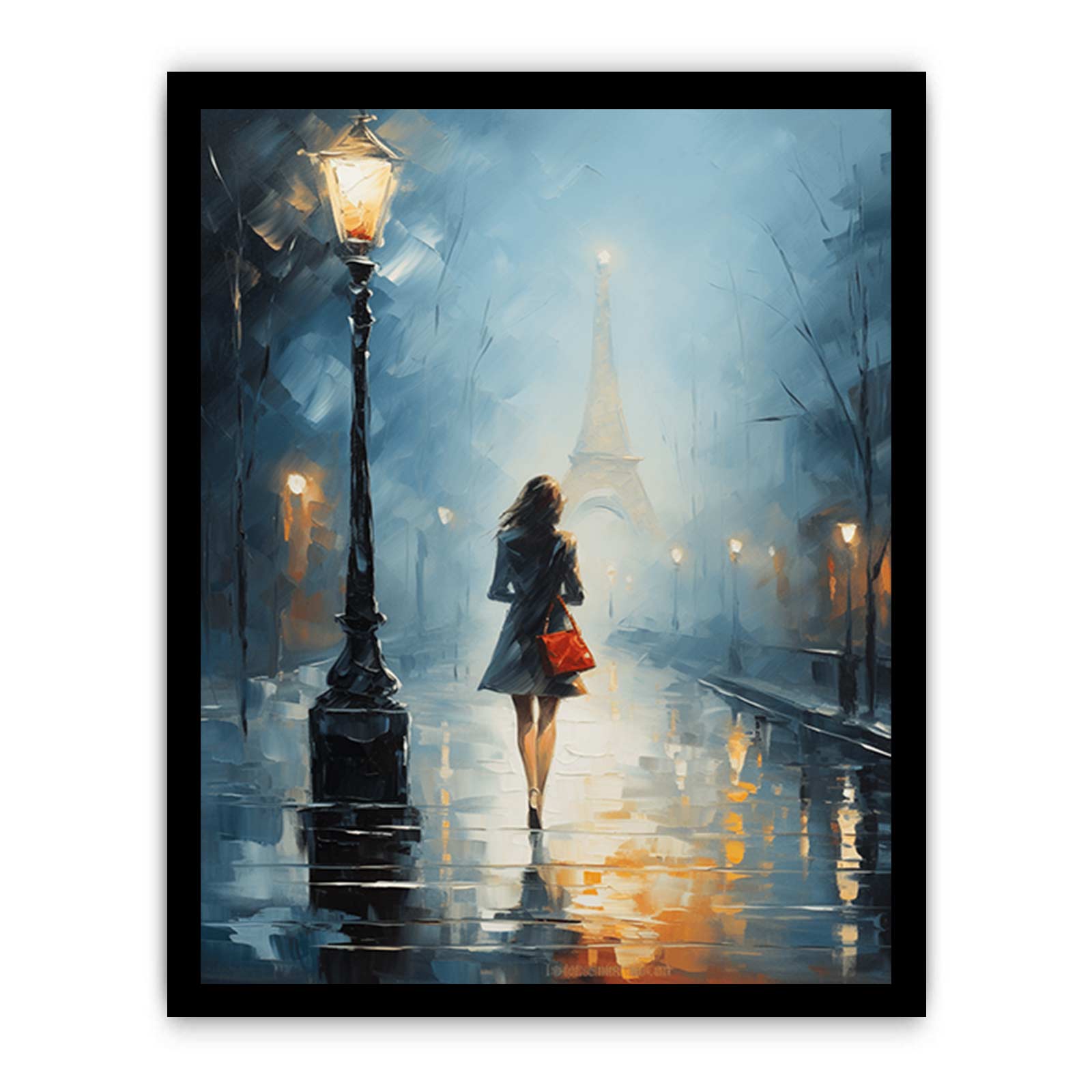 Girl Street Light Modern Canvas Art Print-7