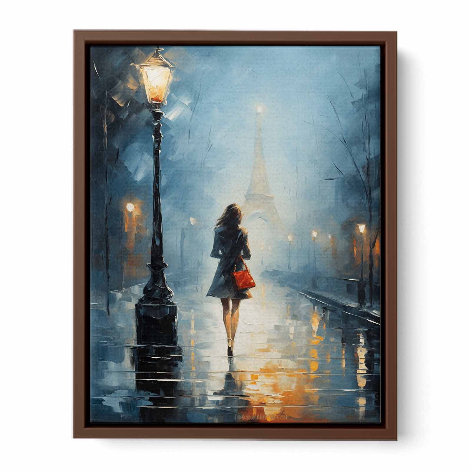 Girl Street Light Modern Canvas Art Print-6