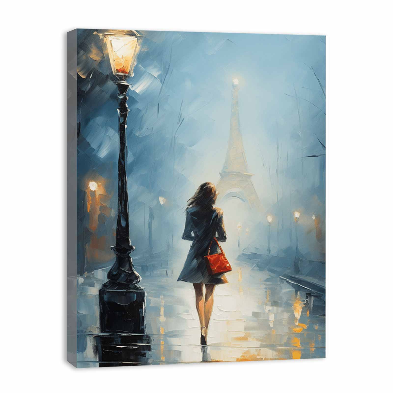 Girl Street Light Modern Canvas Art Print-3