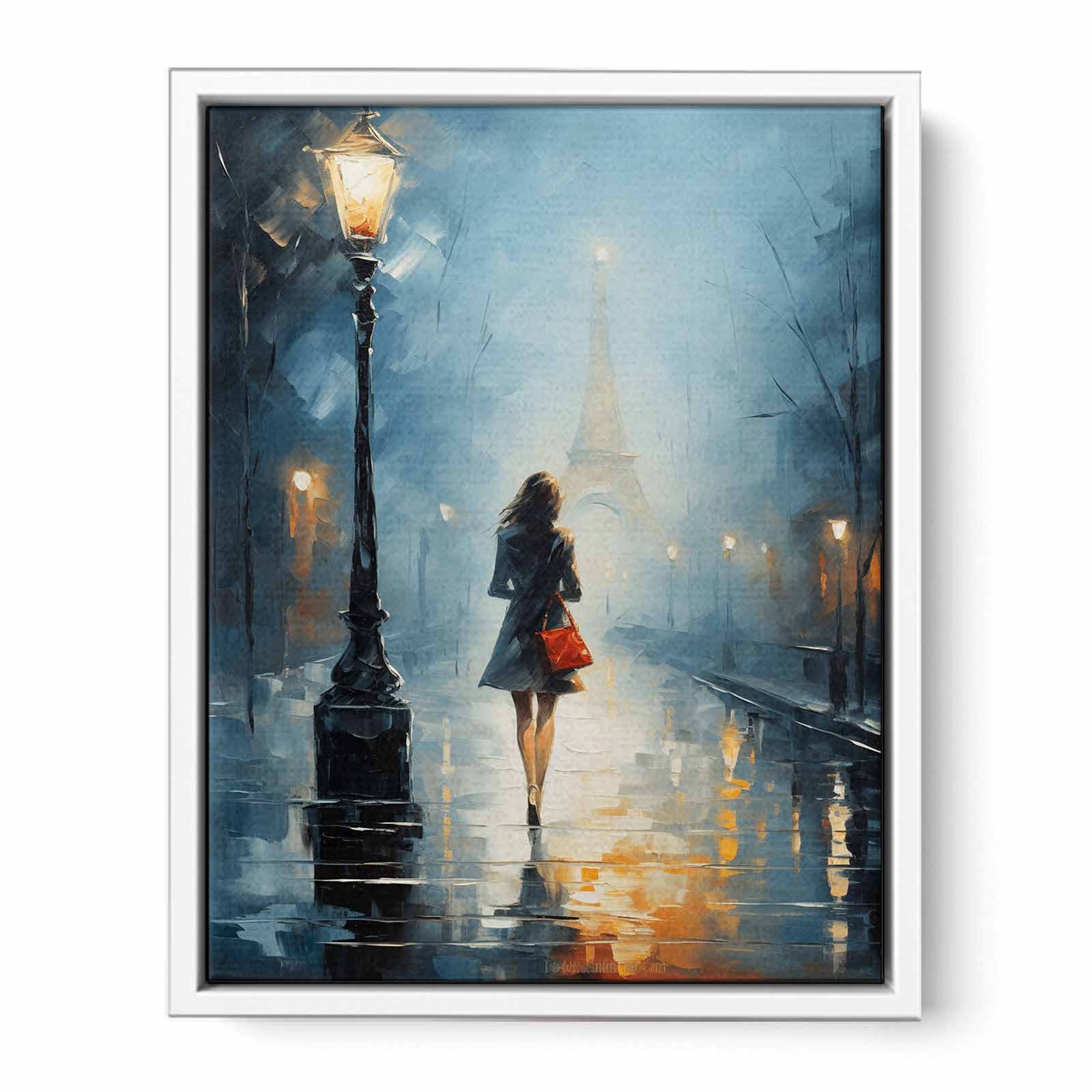 Girl Street Light Modern Canvas Art Print-5