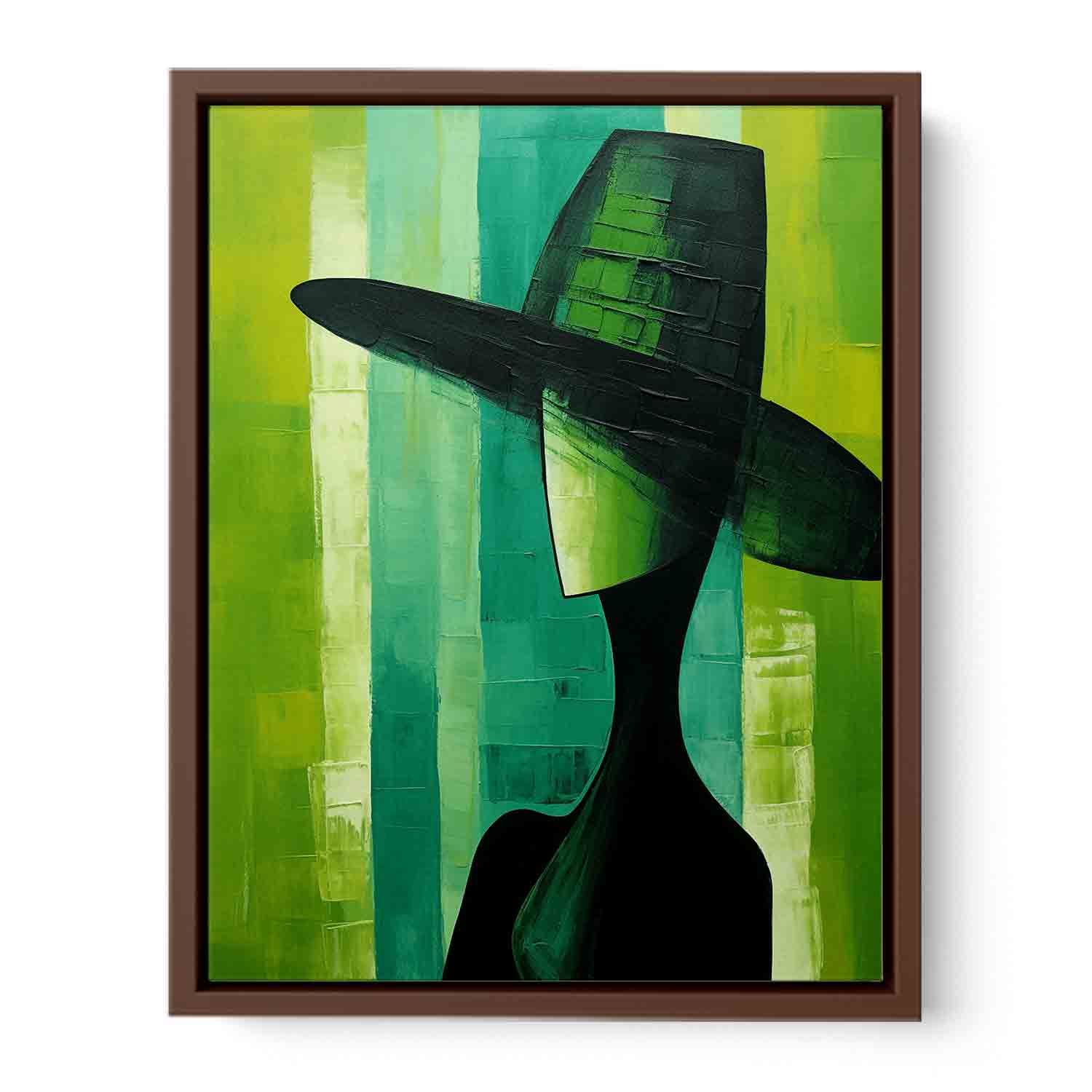 Green Hat Modern Women Art Canvas Art Print-6