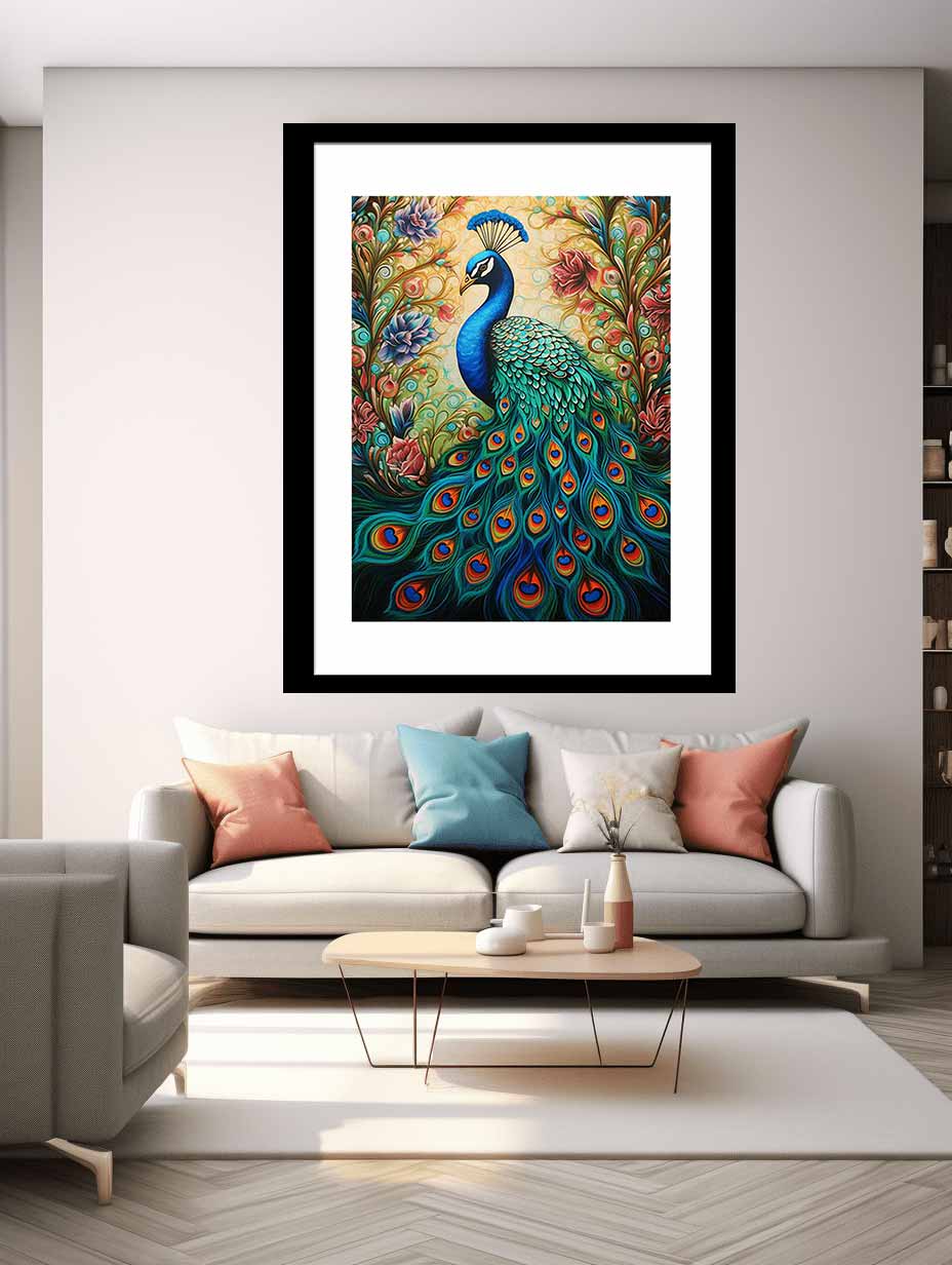 Peacock Modern Art Canvas Artwork-1