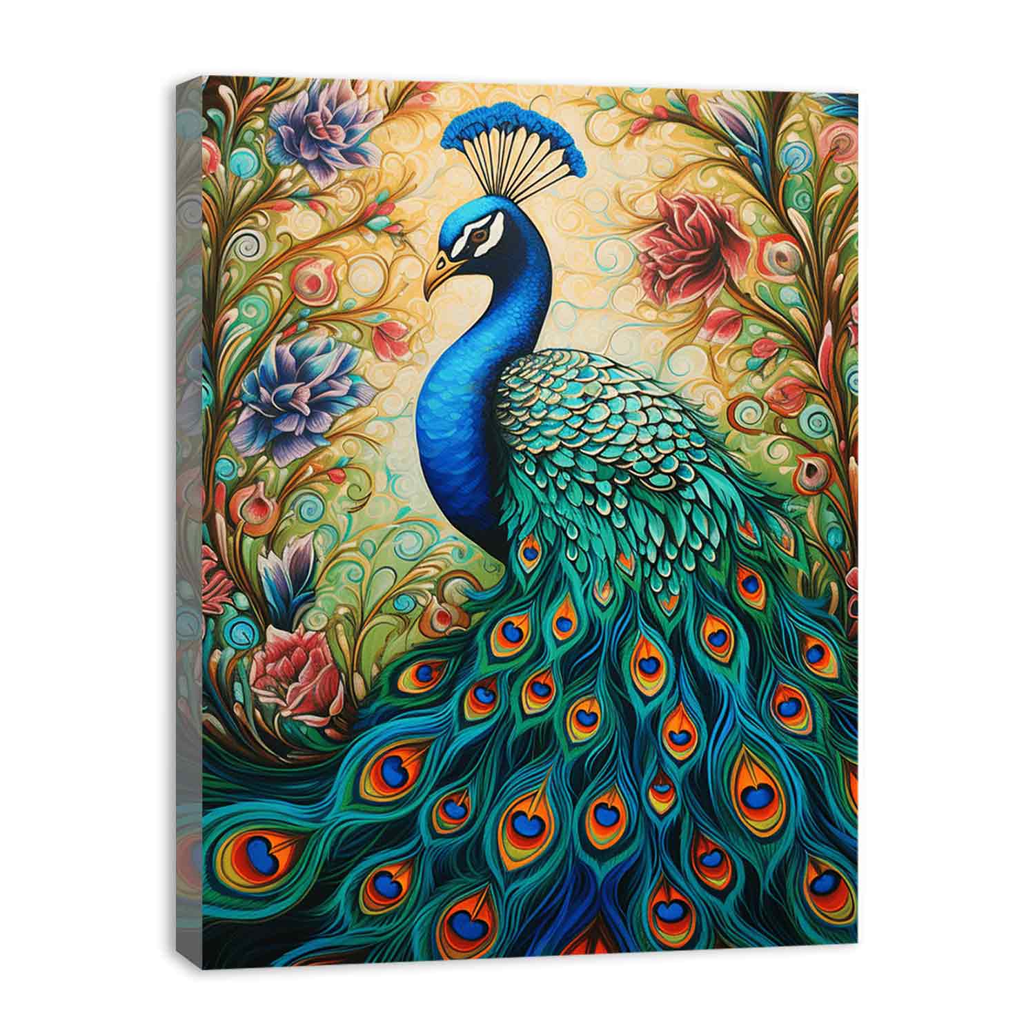 Peacock Modern Art Canvas Artwork-3