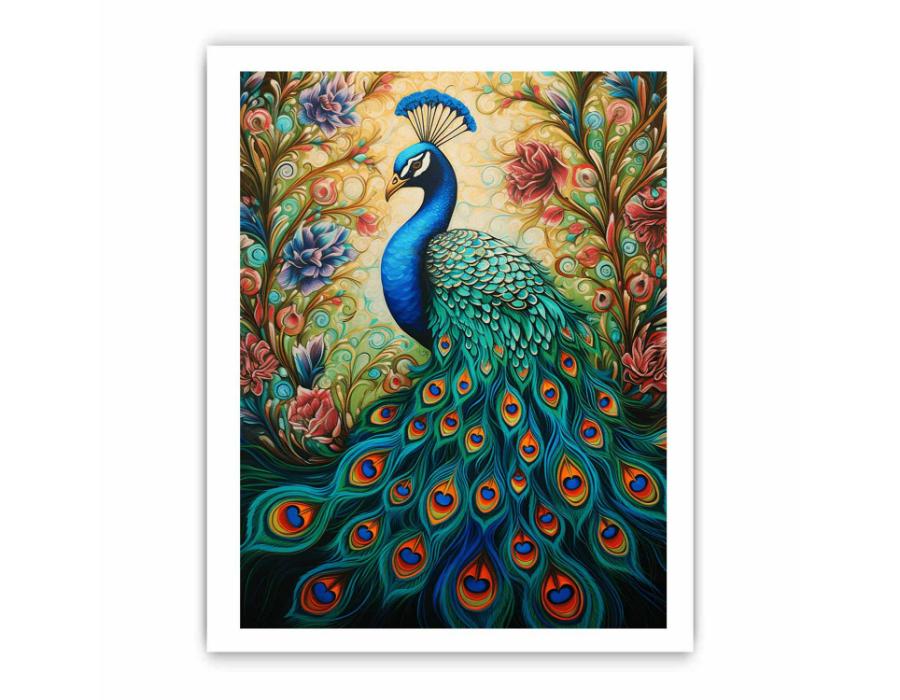 Peacock Modern Art Canvas Artwork-8