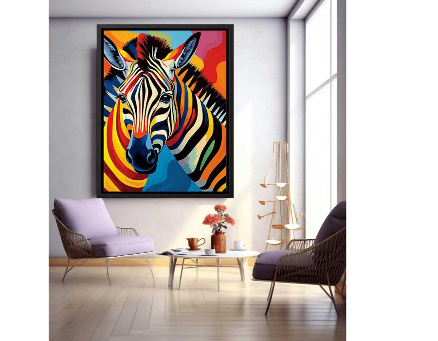 Two Zebra Modern Art Animal Canvas painting-2