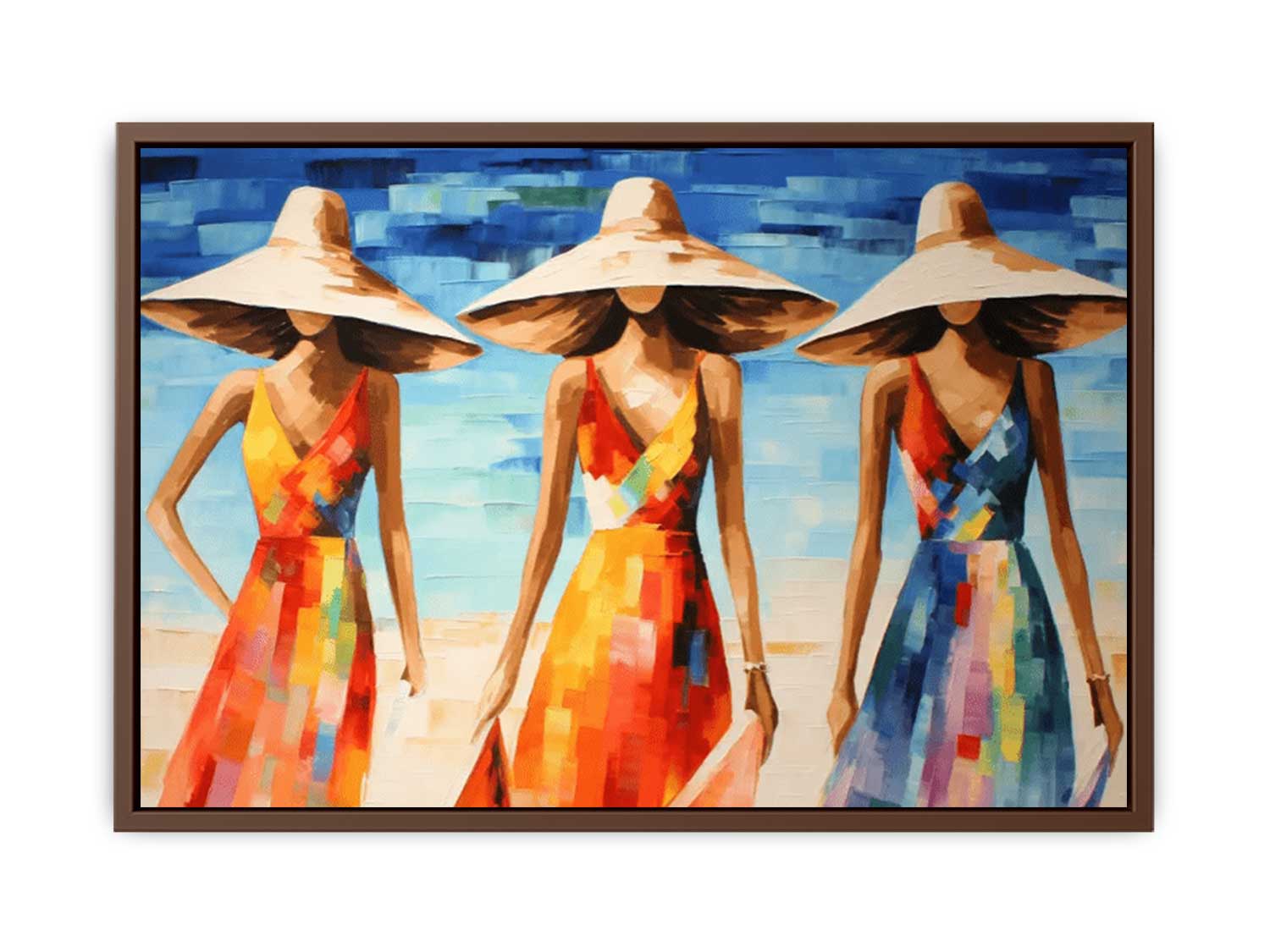 Modern Art Three Bikini Ladies Canvas Art Print-6