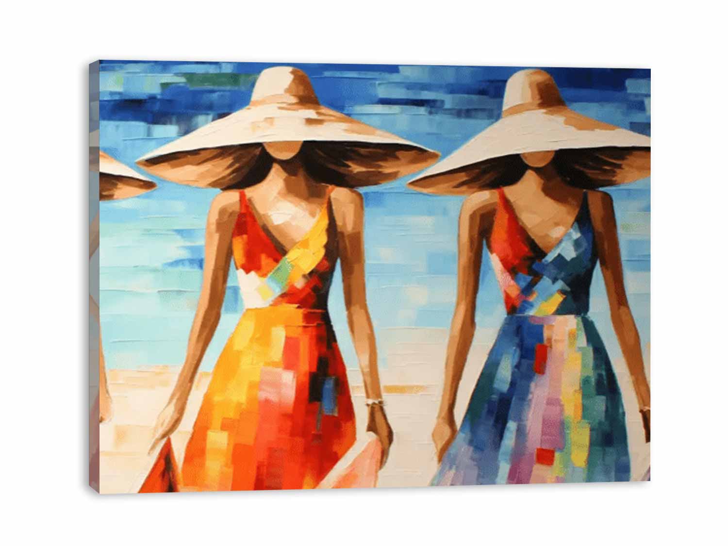 Modern Art Three Bikini Ladies Canvas Art Print-3