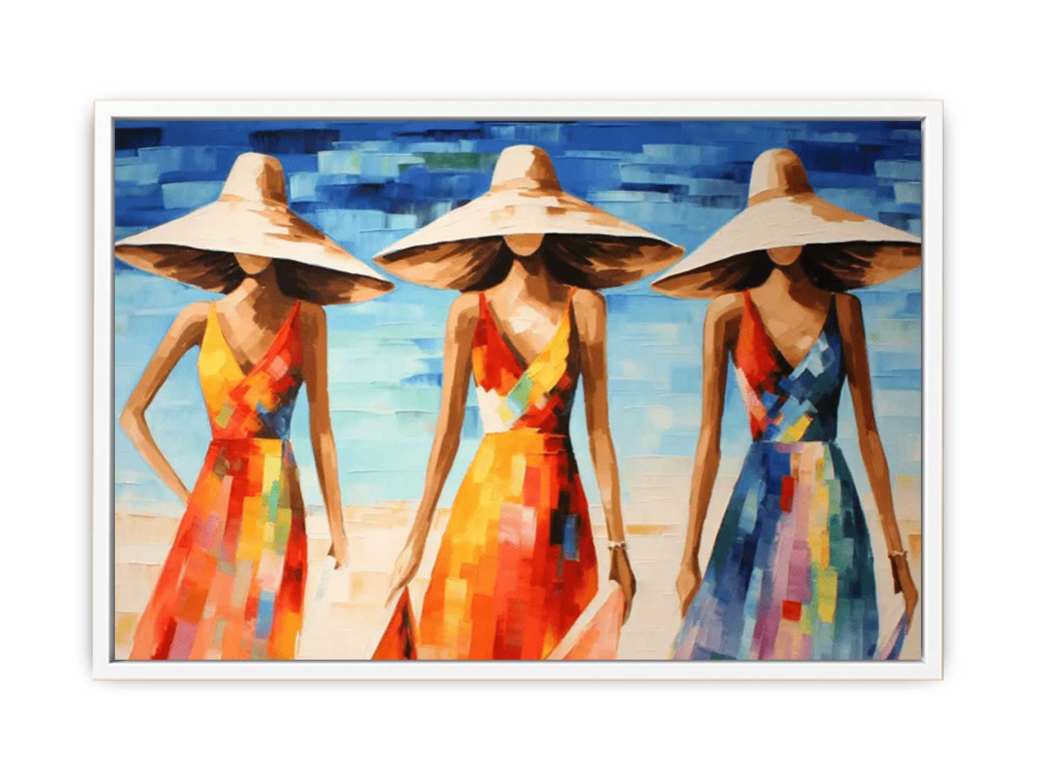 Modern Art Three Bikini Ladies Canvas Art Print-5