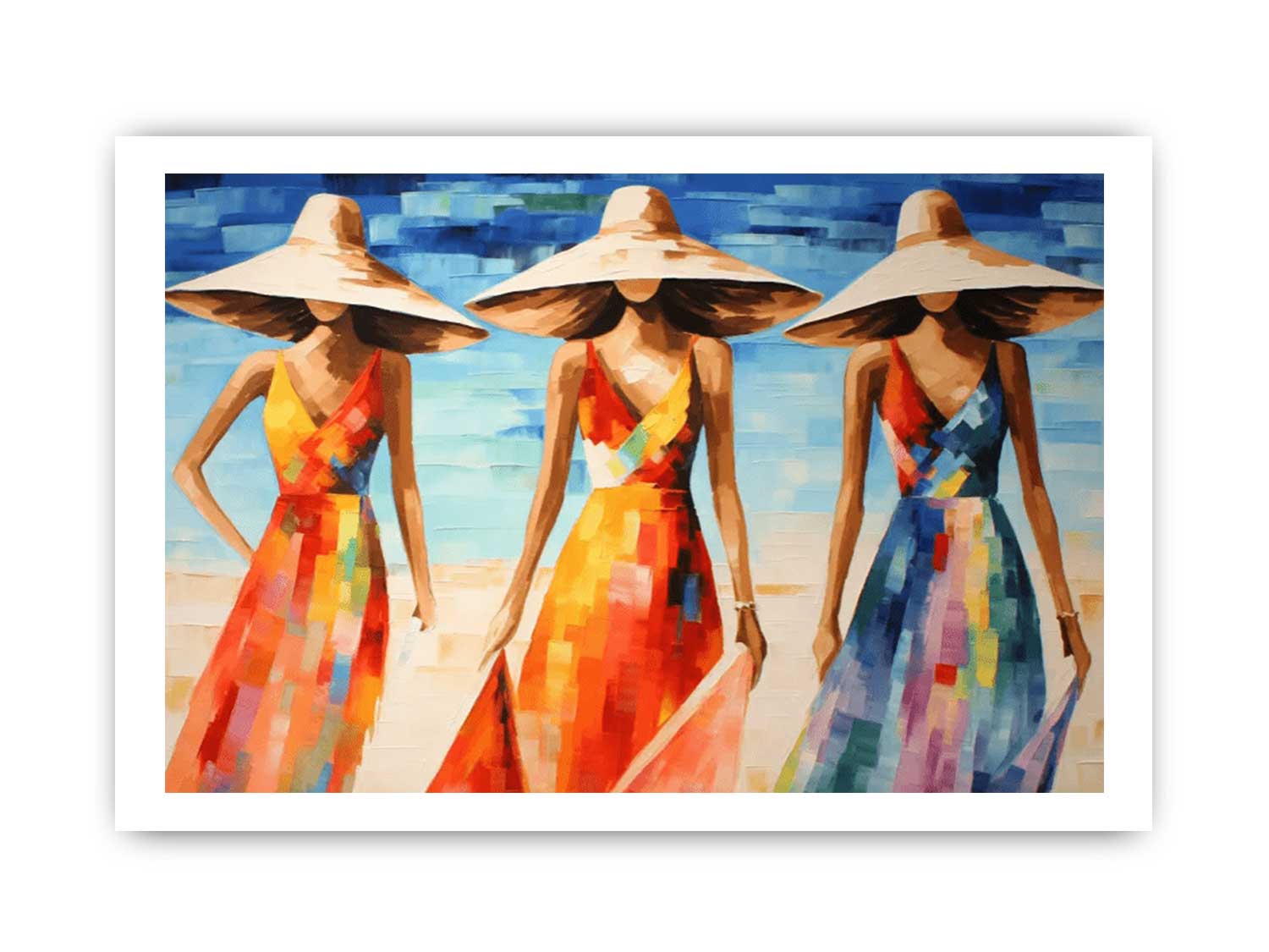 Modern Art Three Bikini Ladies Canvas Art Print-8