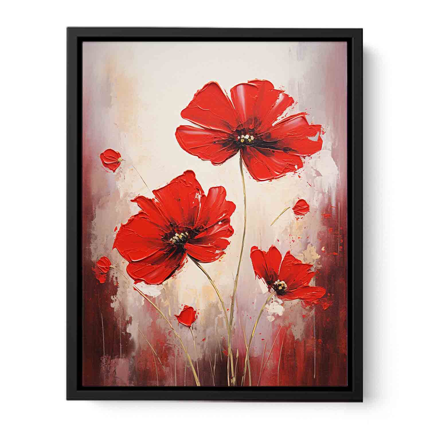 Red Flowers Canvas Painting-4