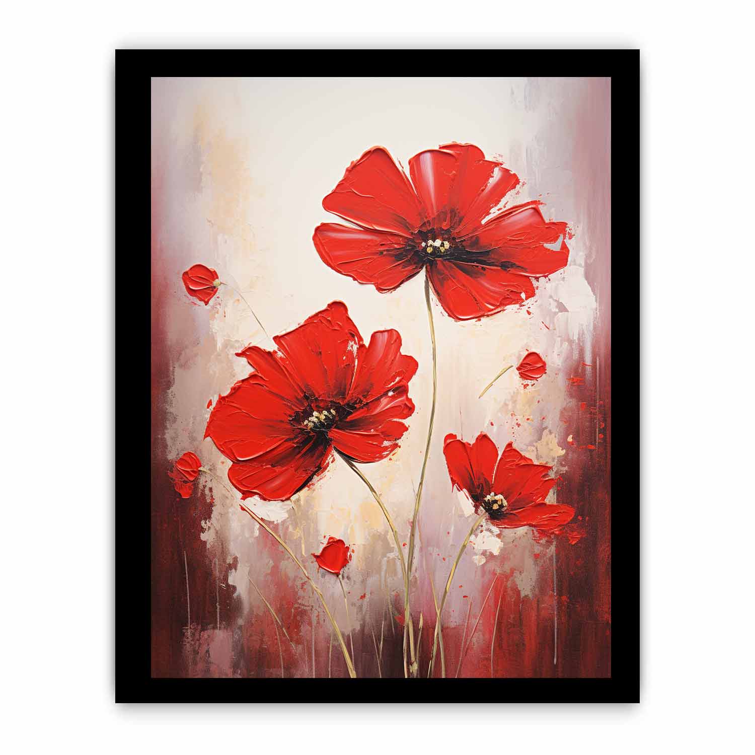 Red Flowers Canvas Painting-7