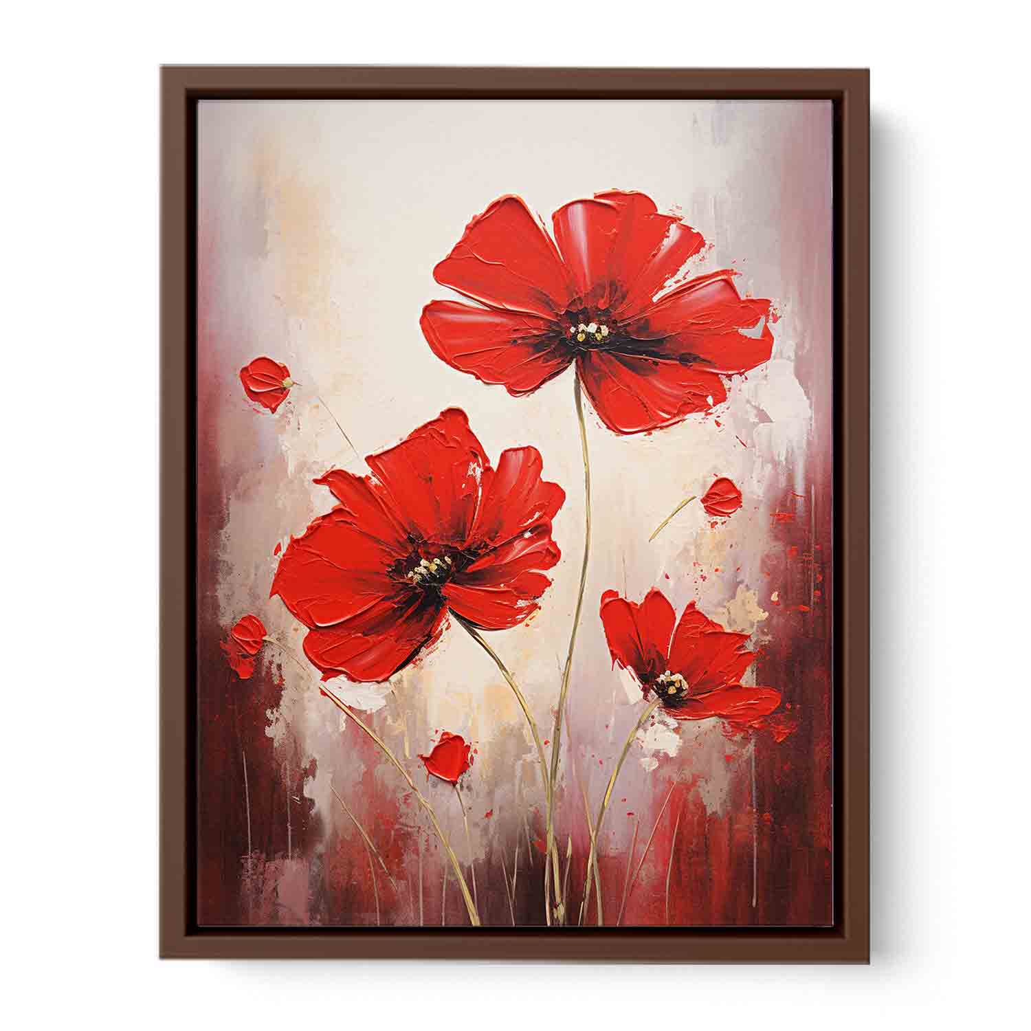 Red Flowers Canvas Painting-6