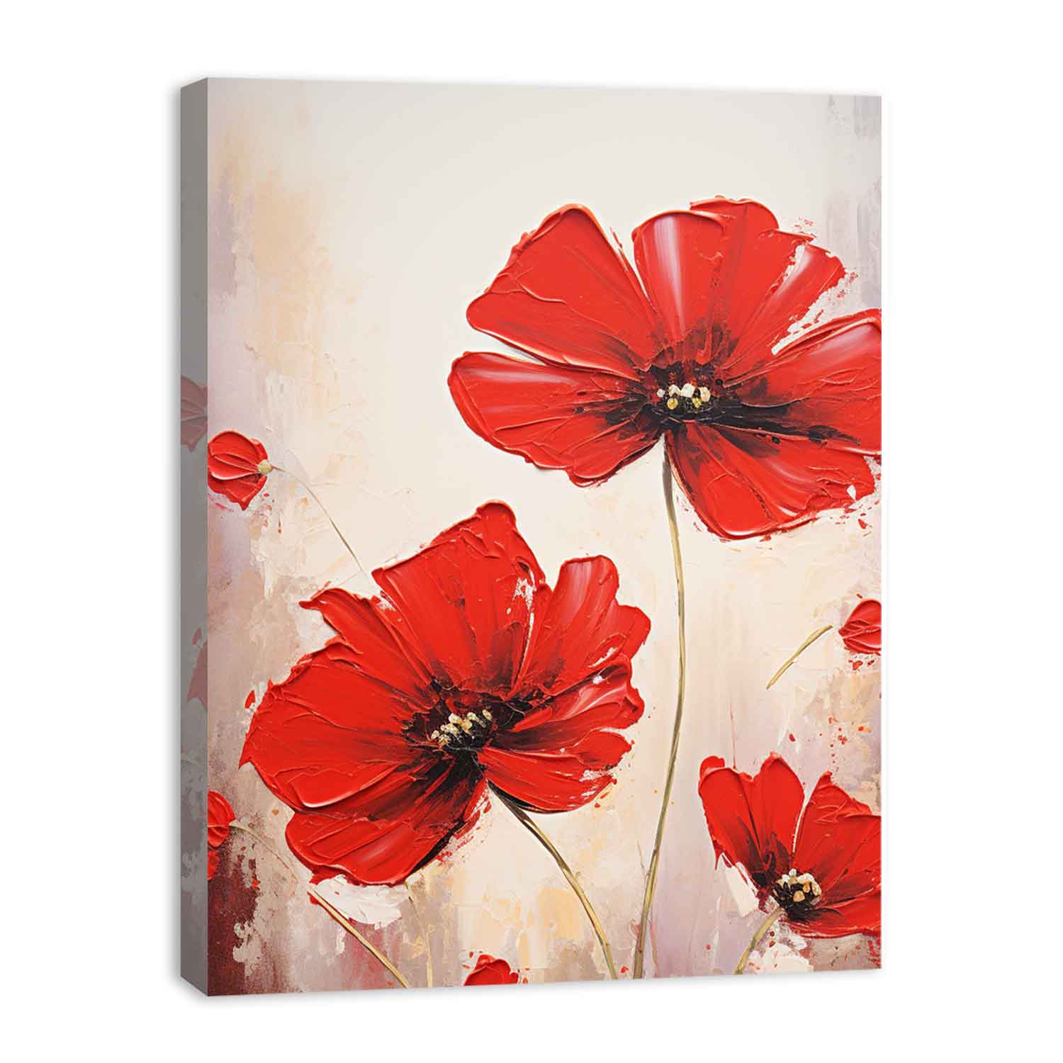 Red Flowers Canvas Painting-3