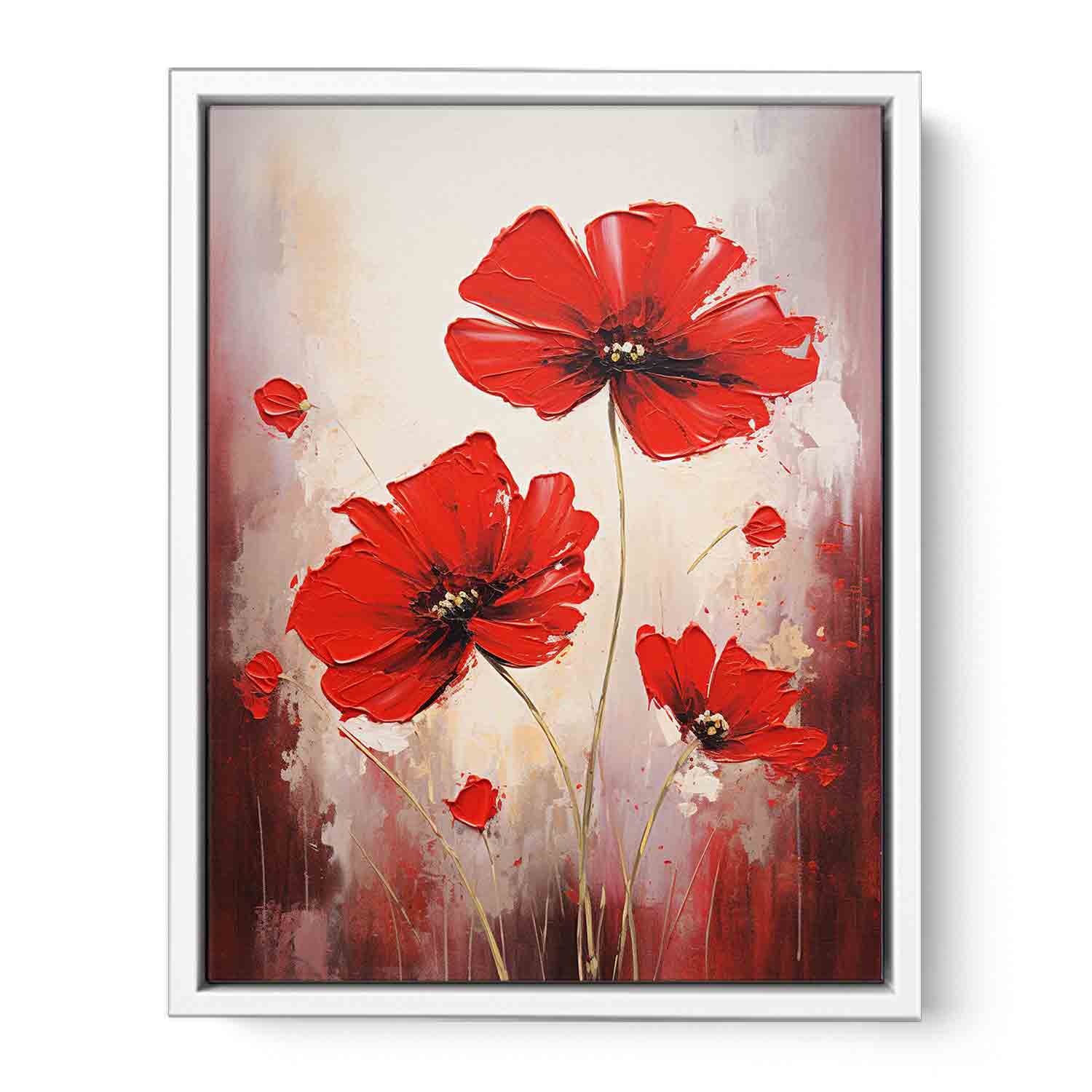Red Flowers Canvas Painting-5
