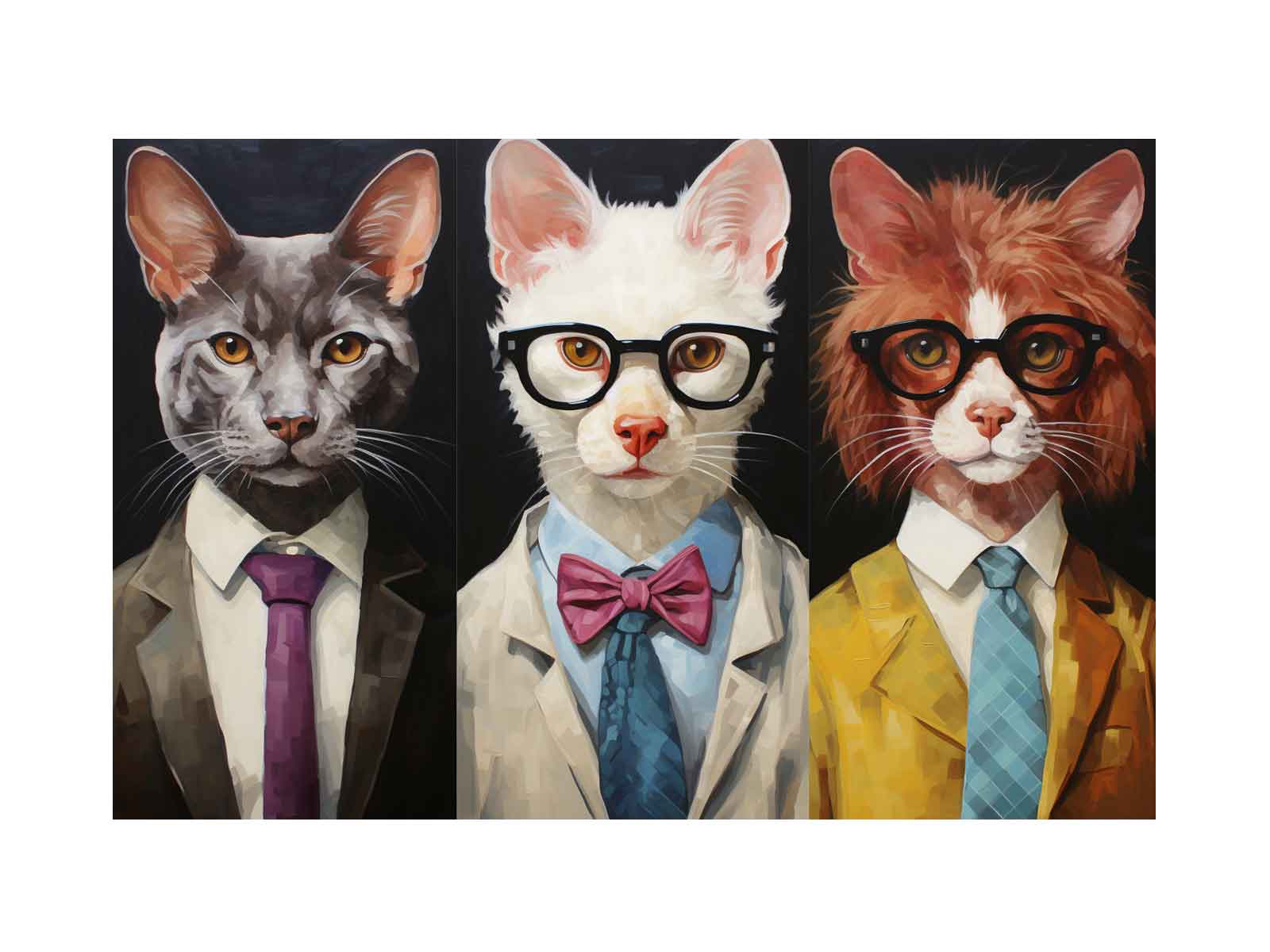 Animal wearning Glasses Canvas Painting-0