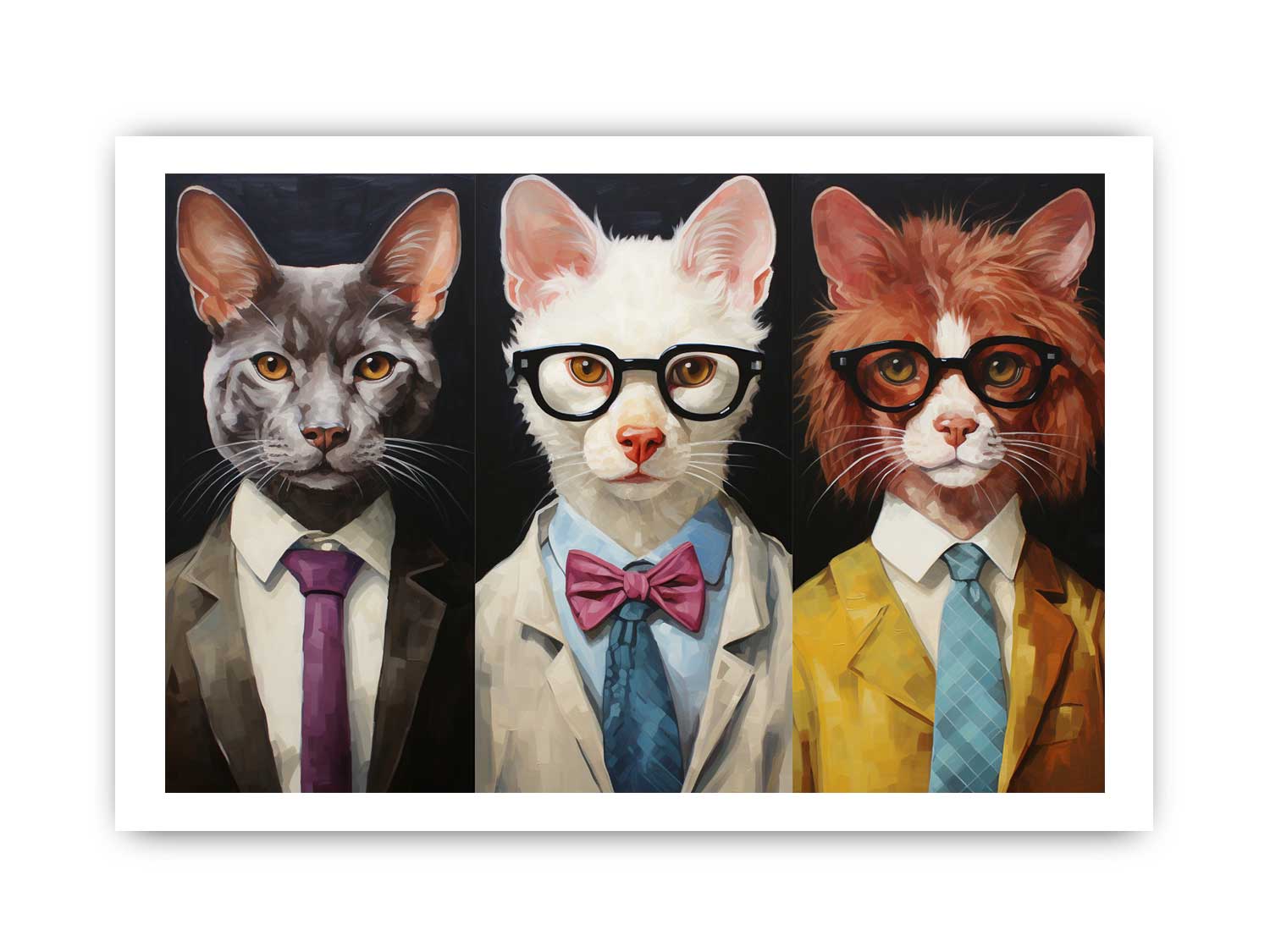 Animal wearning Glasses Canvas Painting-8