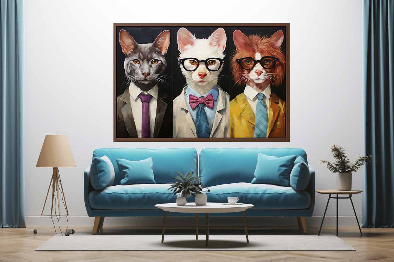 Animal wearning Glasses Canvas Painting-1