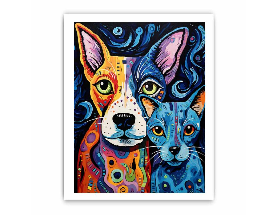 Two Dogs Canvas Painting-8