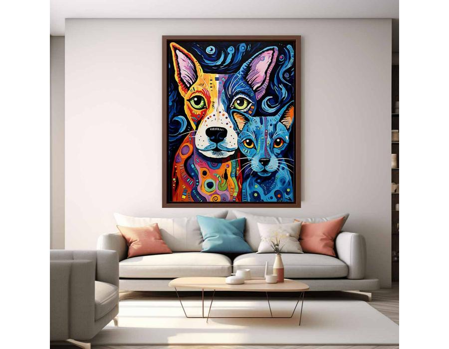 Two Dogs Canvas Painting-2