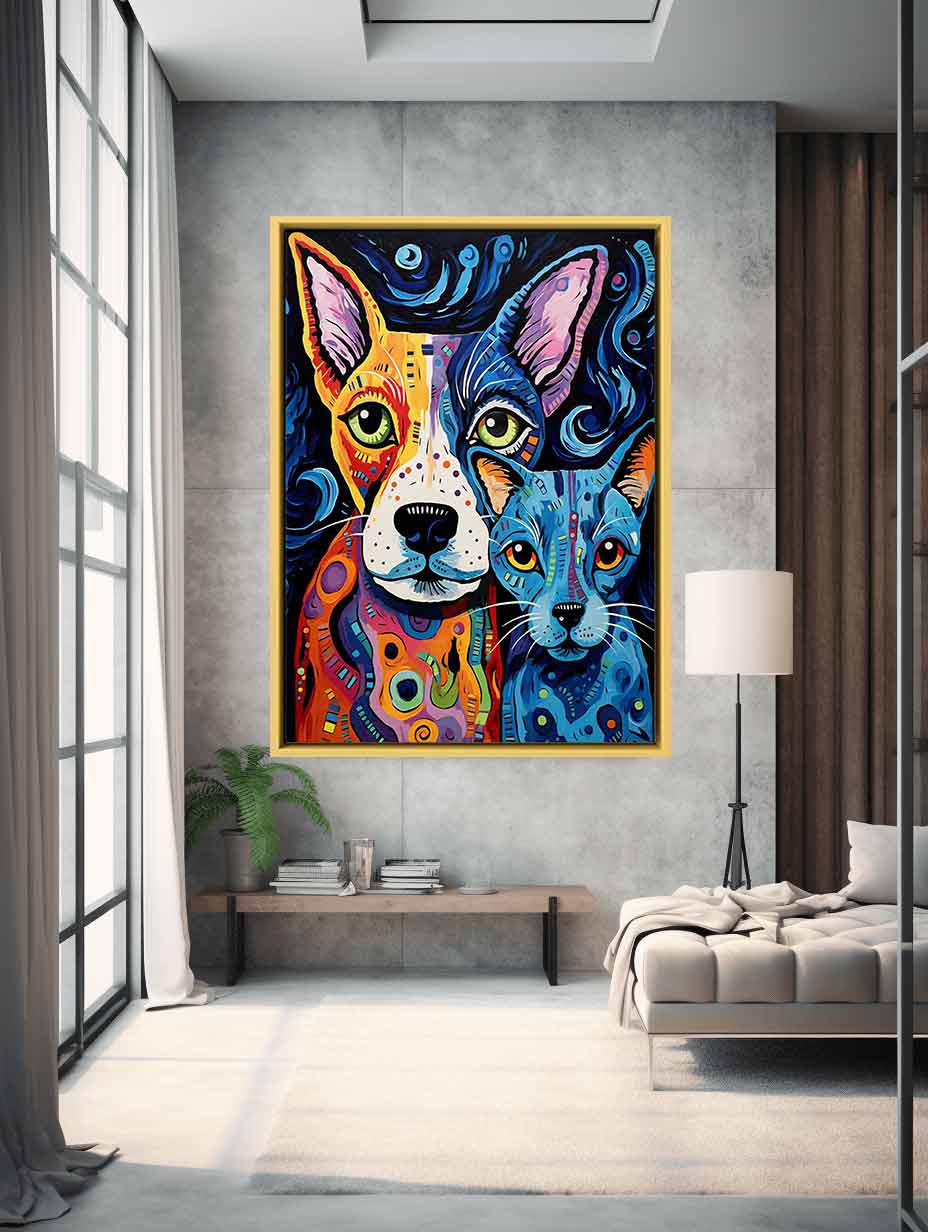 Two Dogs Canvas Painting-1
