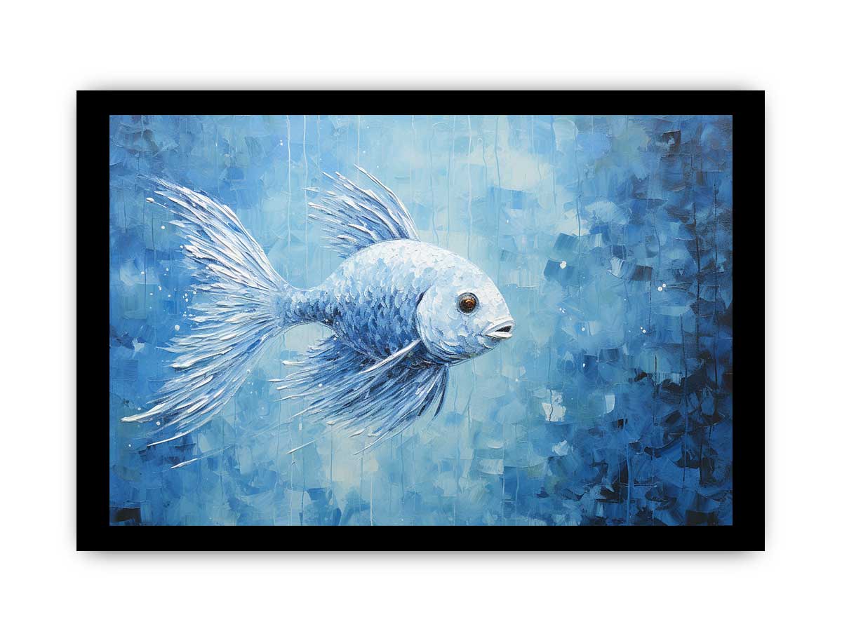 Blue Fish Canvas Painting Print-7