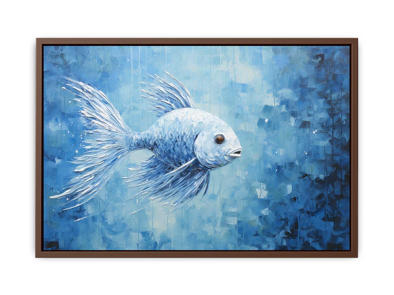 Blue Fish Canvas Painting Print-6