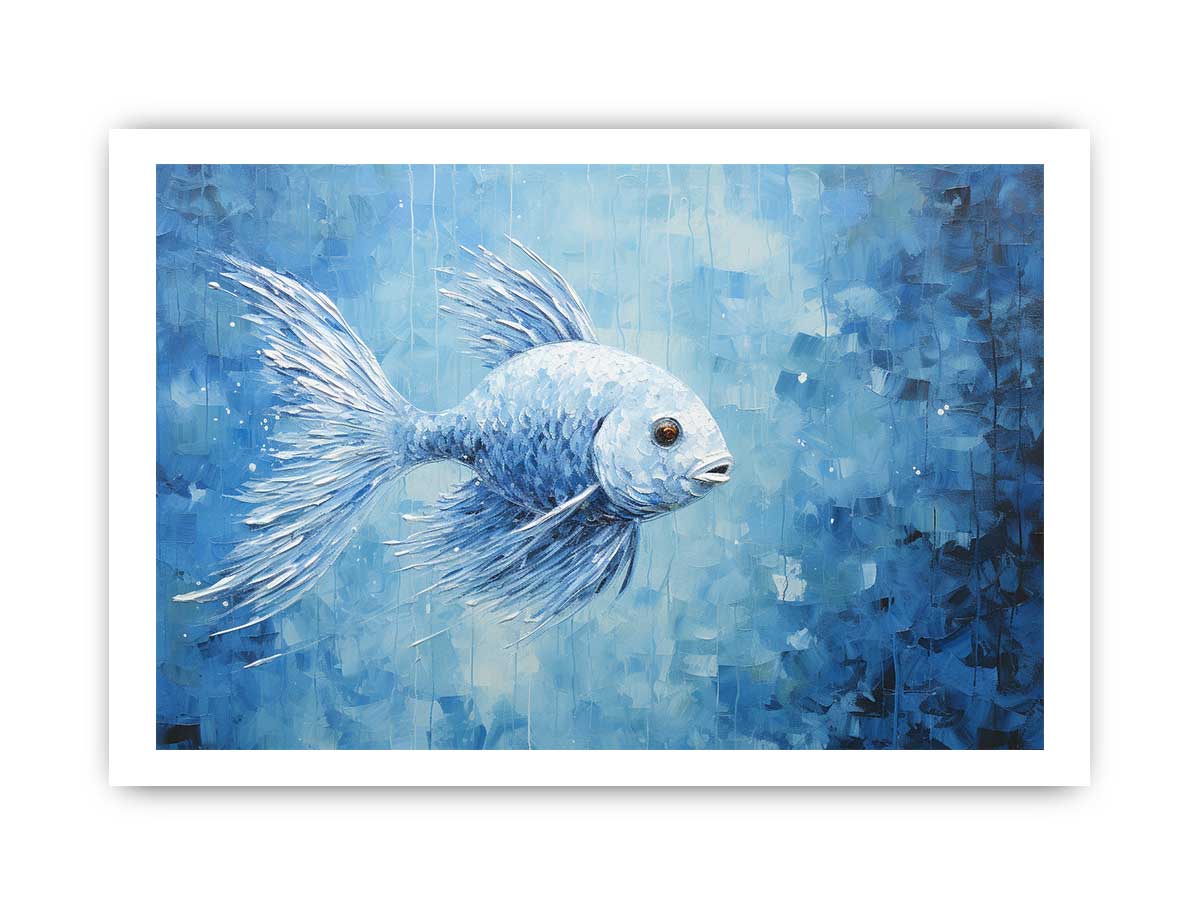 Blue Fish Canvas Painting Print-8
