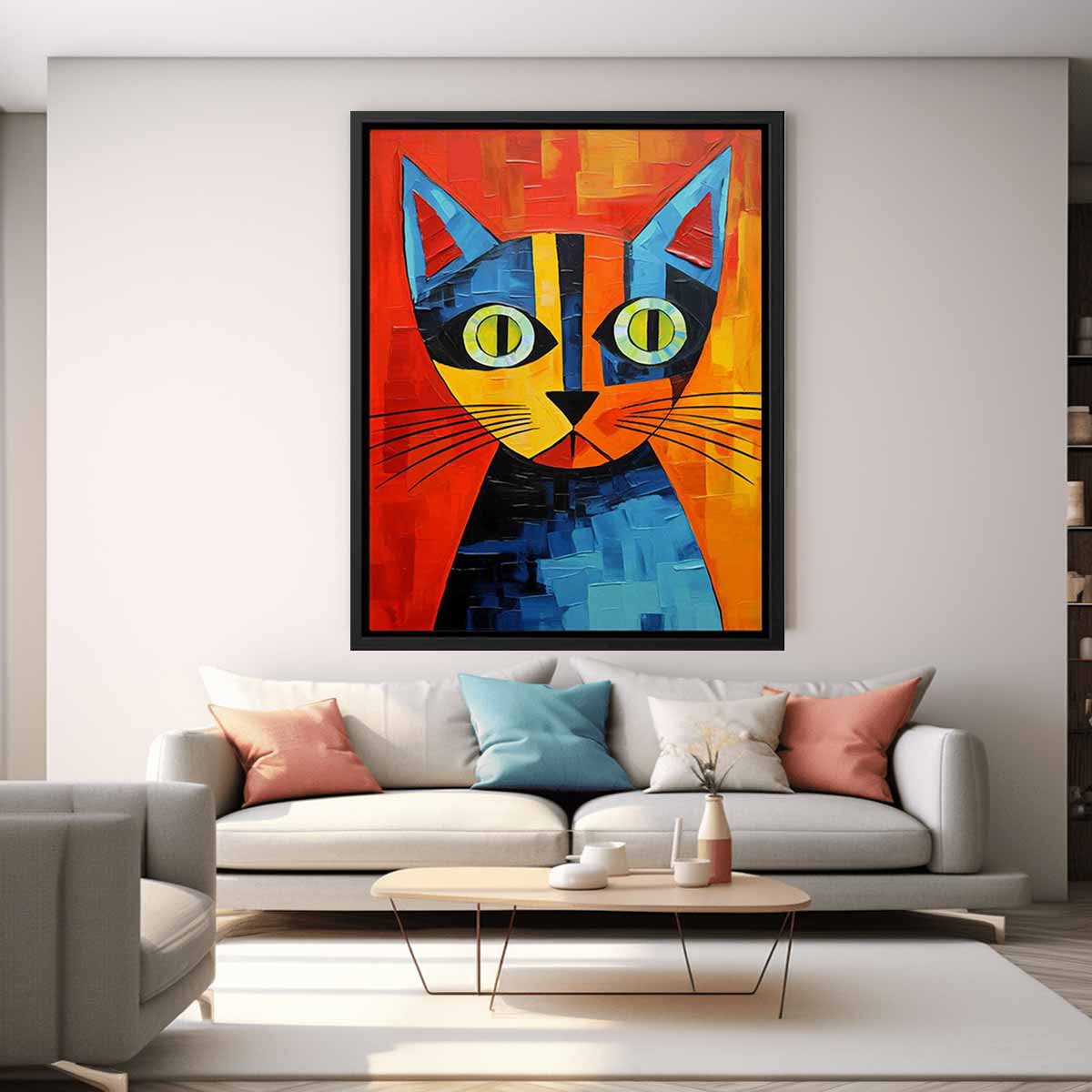 Red Cat Canvas Painting-2