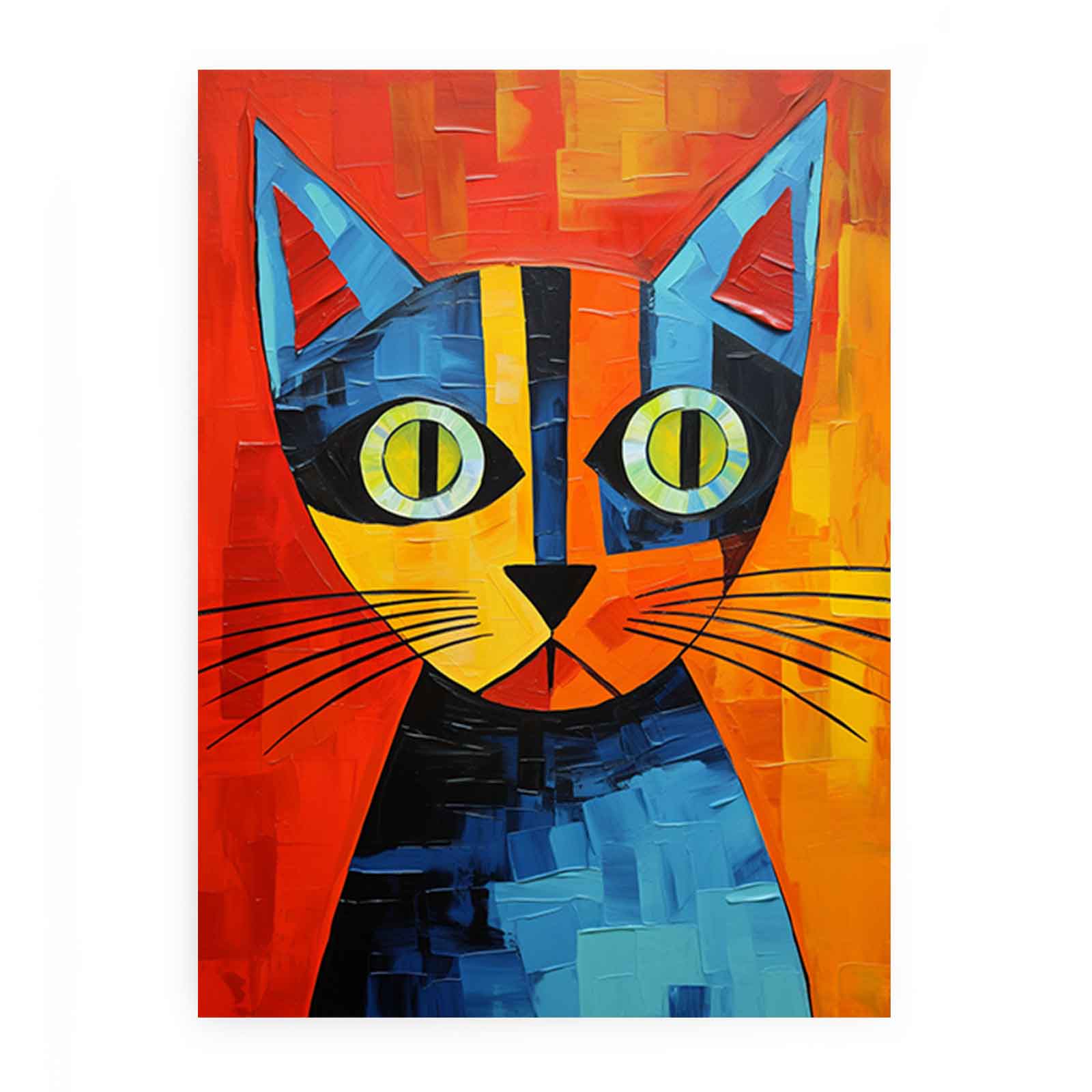 Red Cat Canvas Painting-0