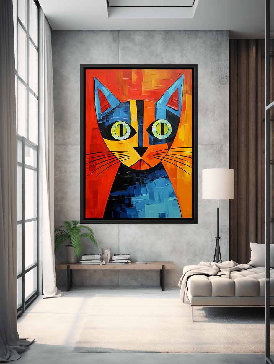 Red Cat Canvas Painting-1