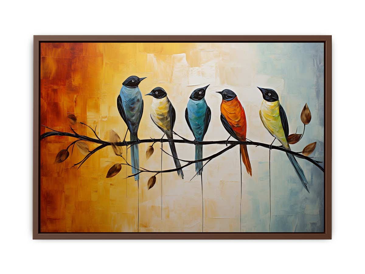 Bird on Branch Canvas Painting-6