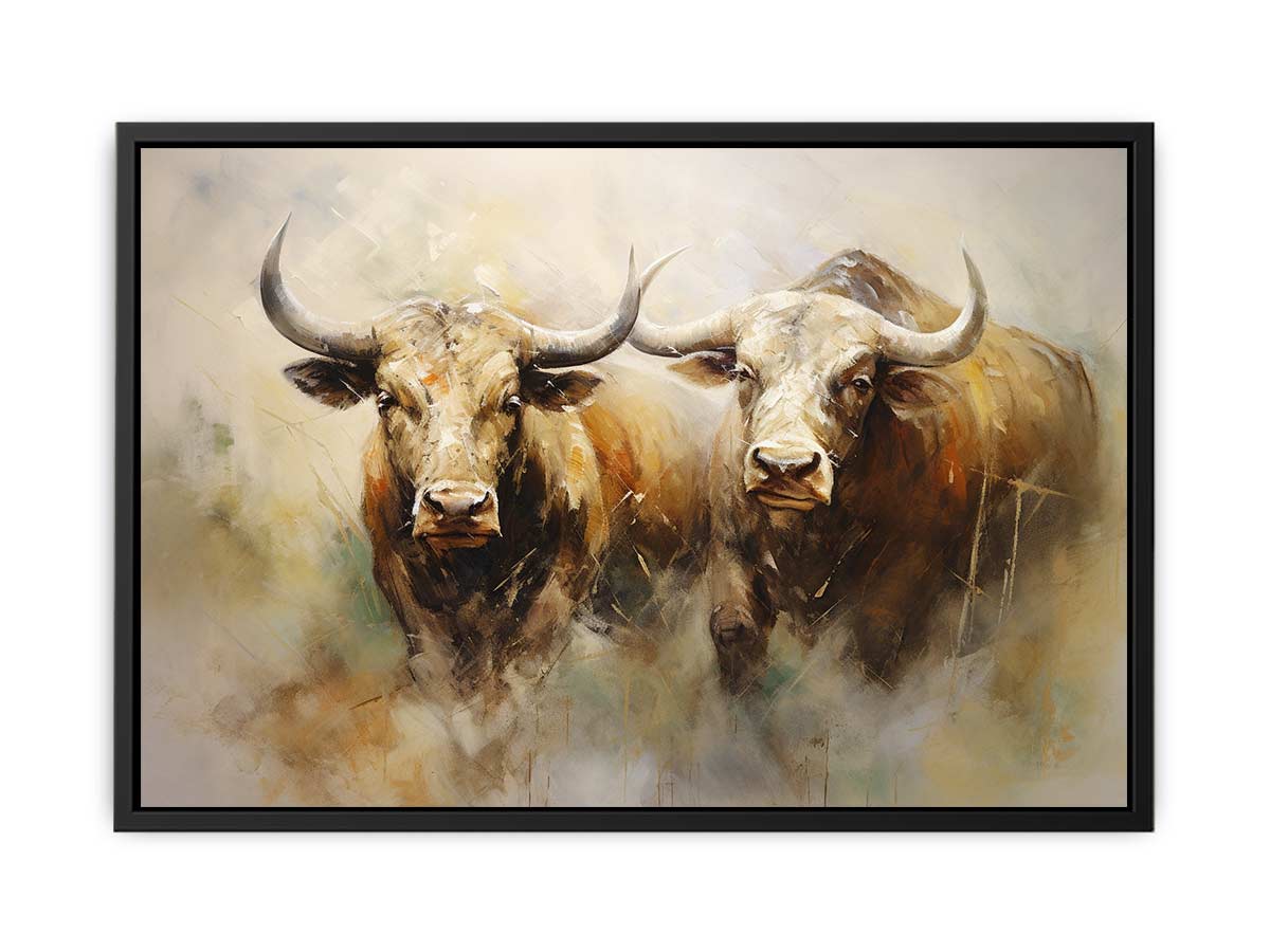 Two Buffaloes Canvas Painting-4