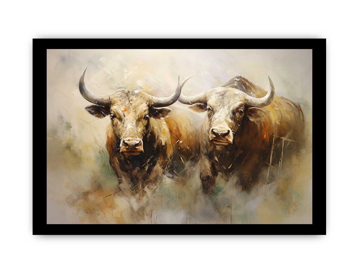 Two Buffaloes Canvas Painting-7