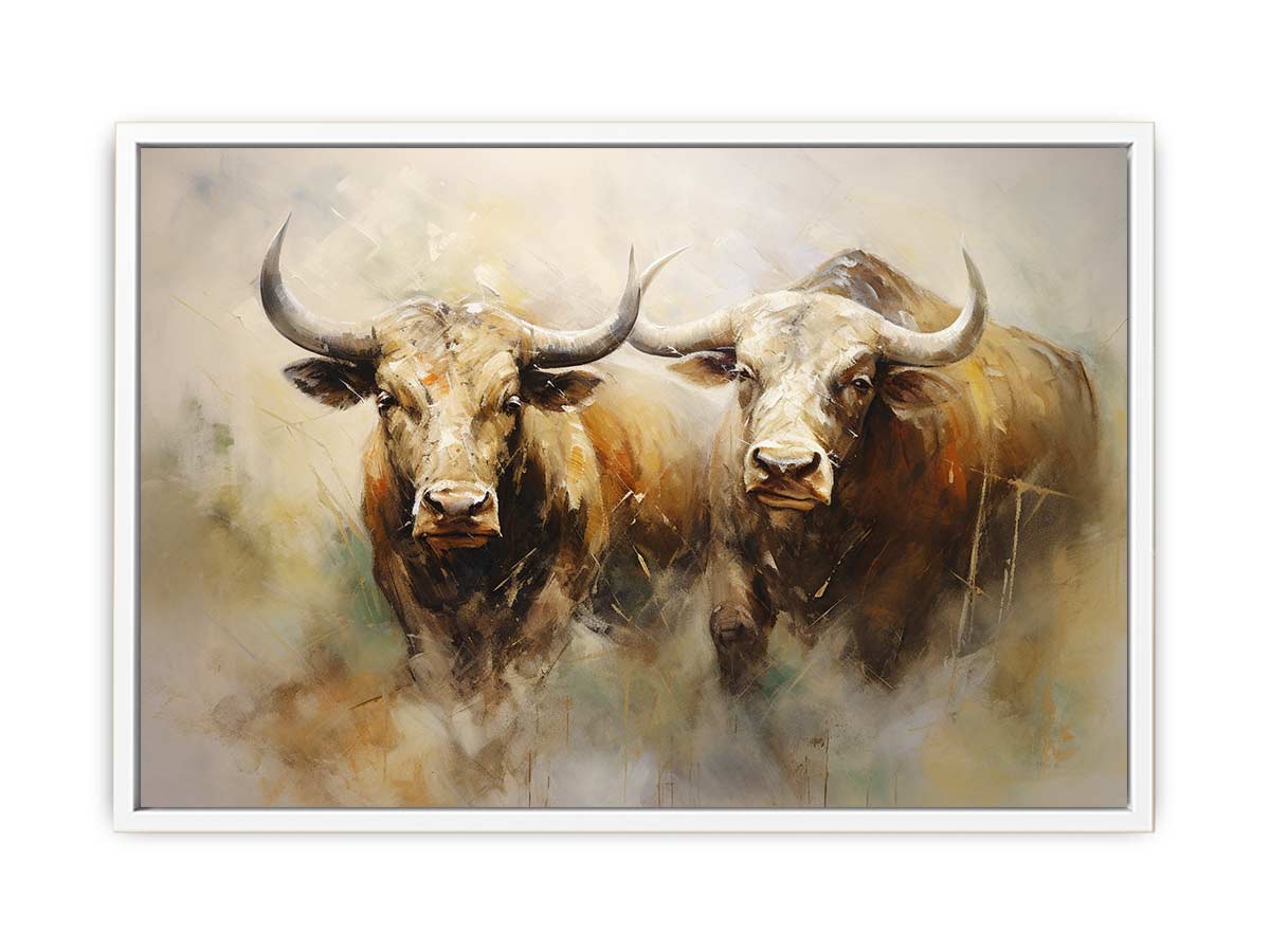 Two Buffaloes Canvas Painting-5