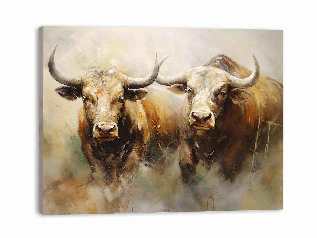 Two Buffaloes Canvas Painting-3