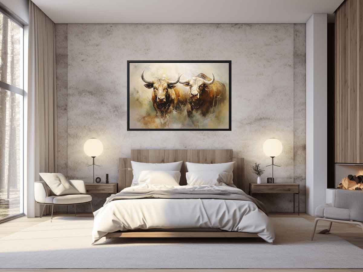 Two Buffaloes Canvas Painting-2