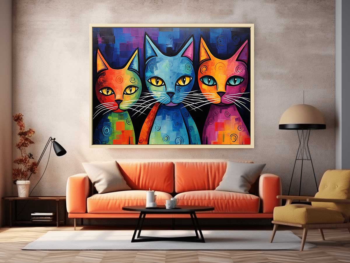 Cats Canvas Painting Artwork-1