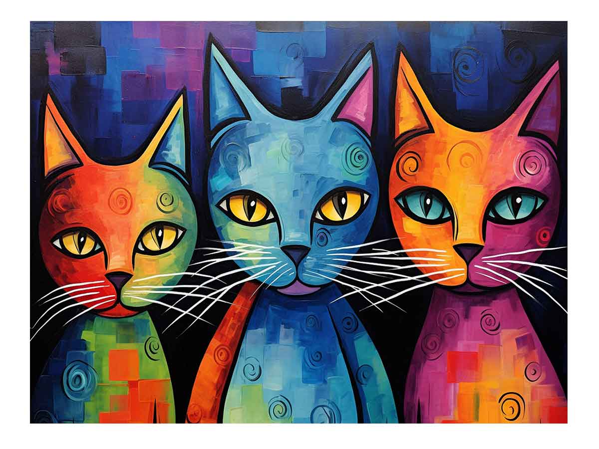 Cats Canvas Painting Artwork-0