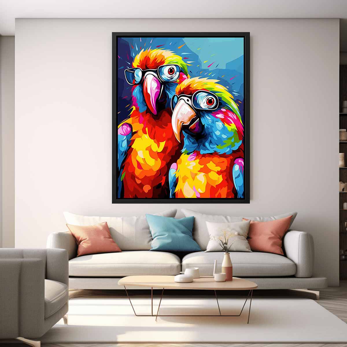 Two Parrots Canvas Artwork Painting-2