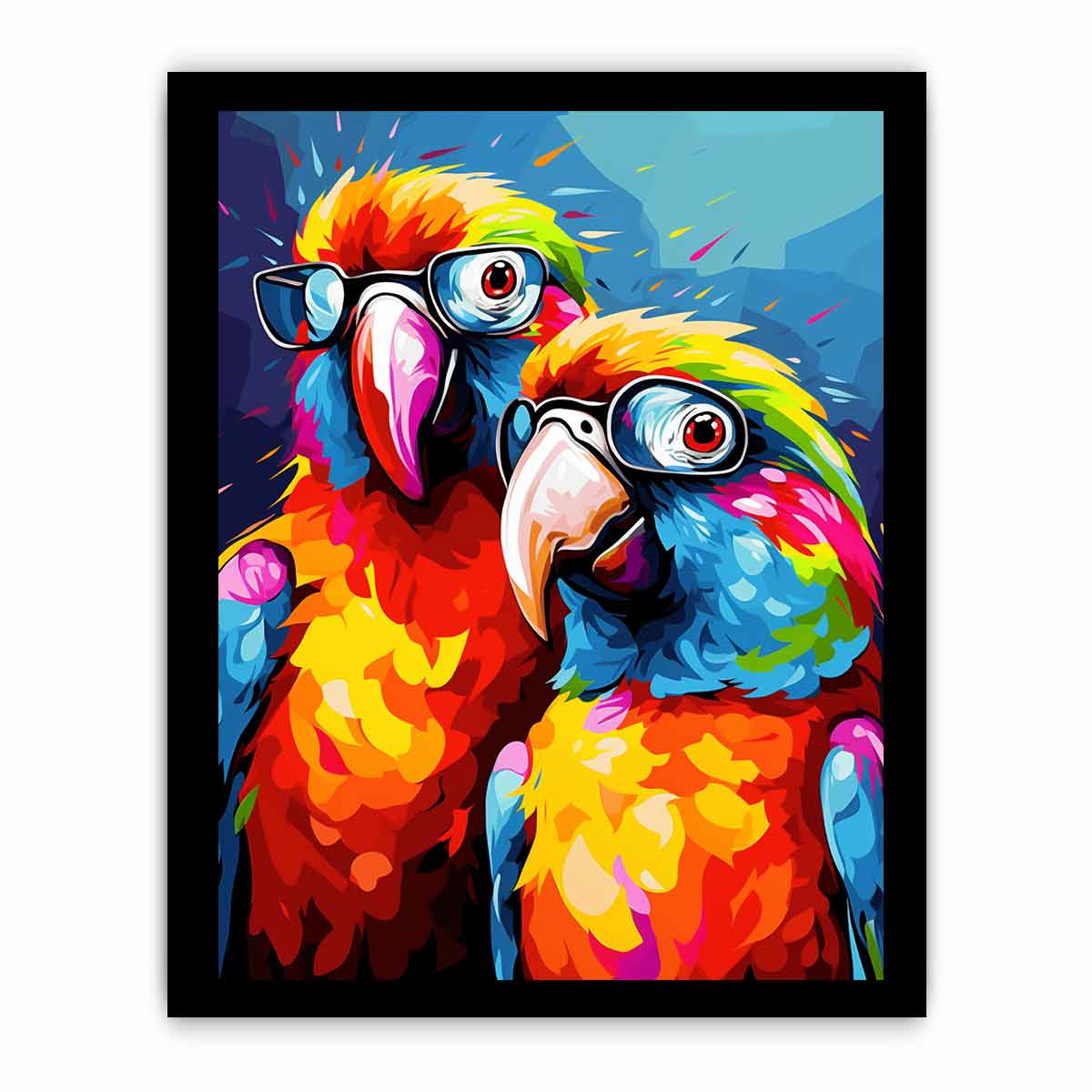 Two Parrots Canvas Artwork Painting-7