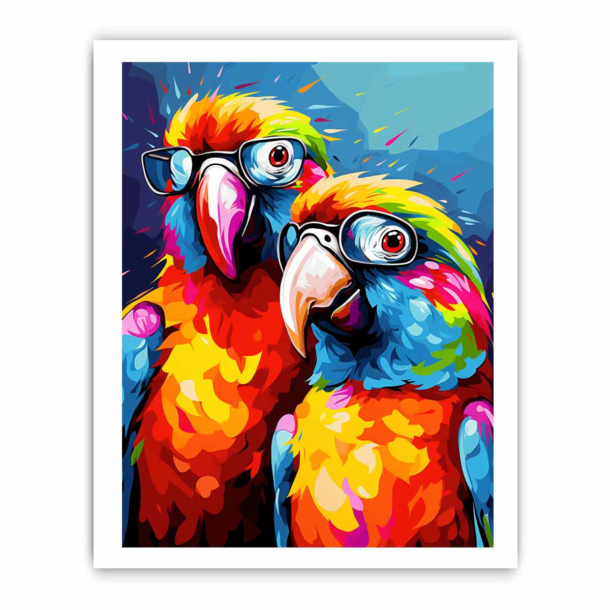 Two Parrots Canvas Artwork Painting-8