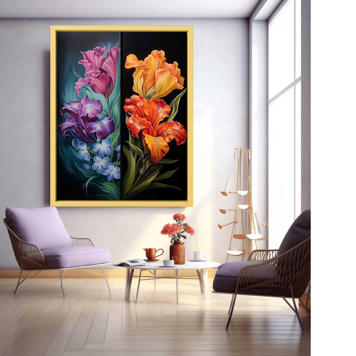 Two Flowers Canvas Art Print-1