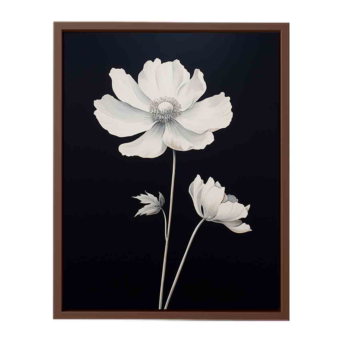 Black White Flower Canvas Art Print-6