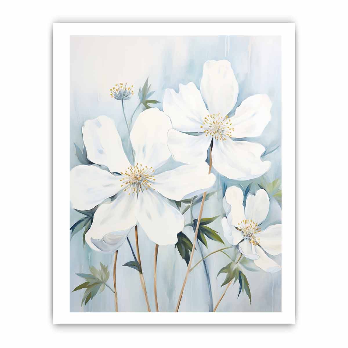 White Flower Canvas Art Print-8