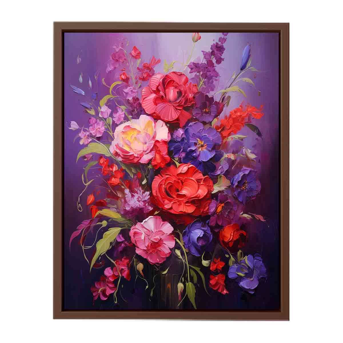 Purple Red Flower Canvas Art Print-6