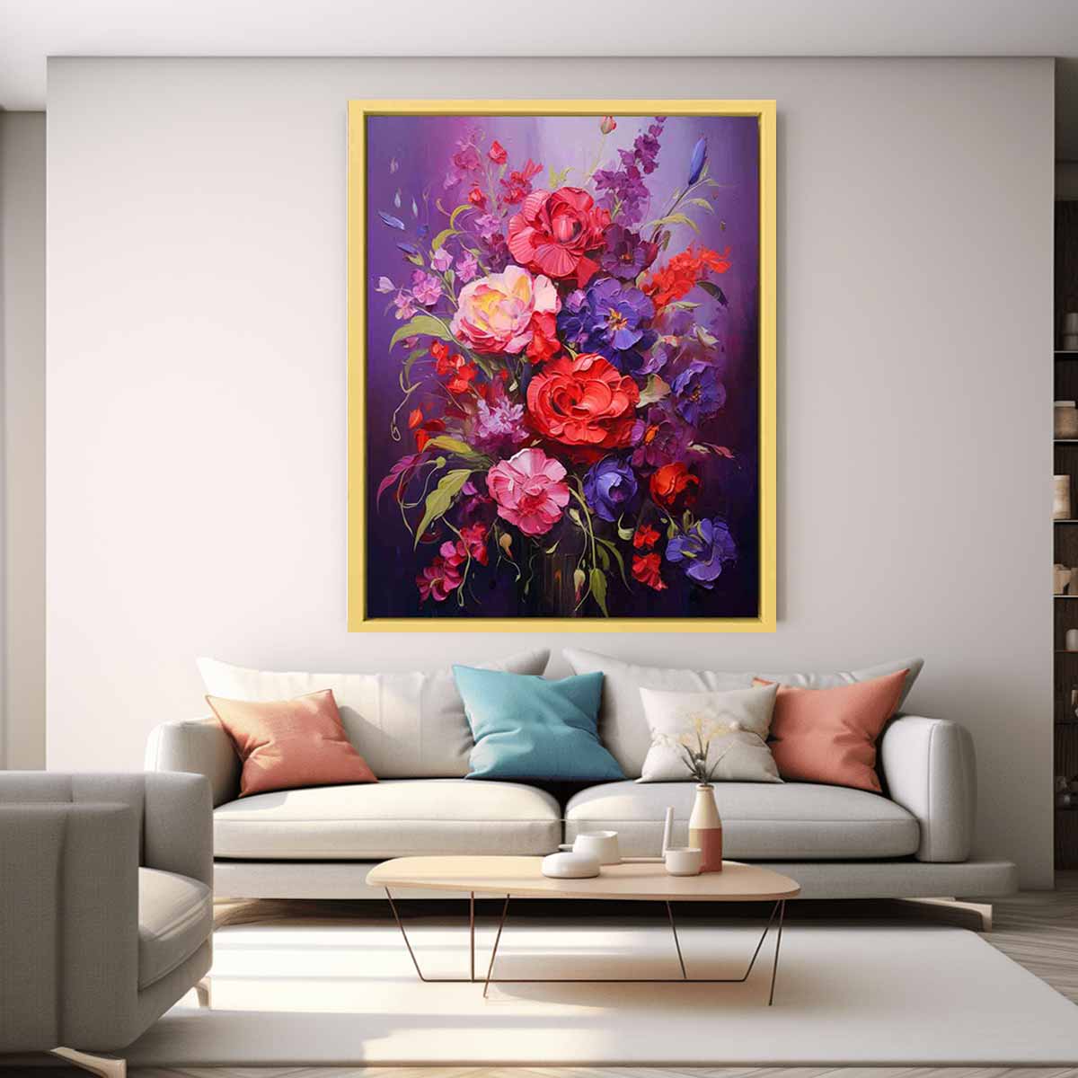 Purple Red Flower Canvas Art Print-2