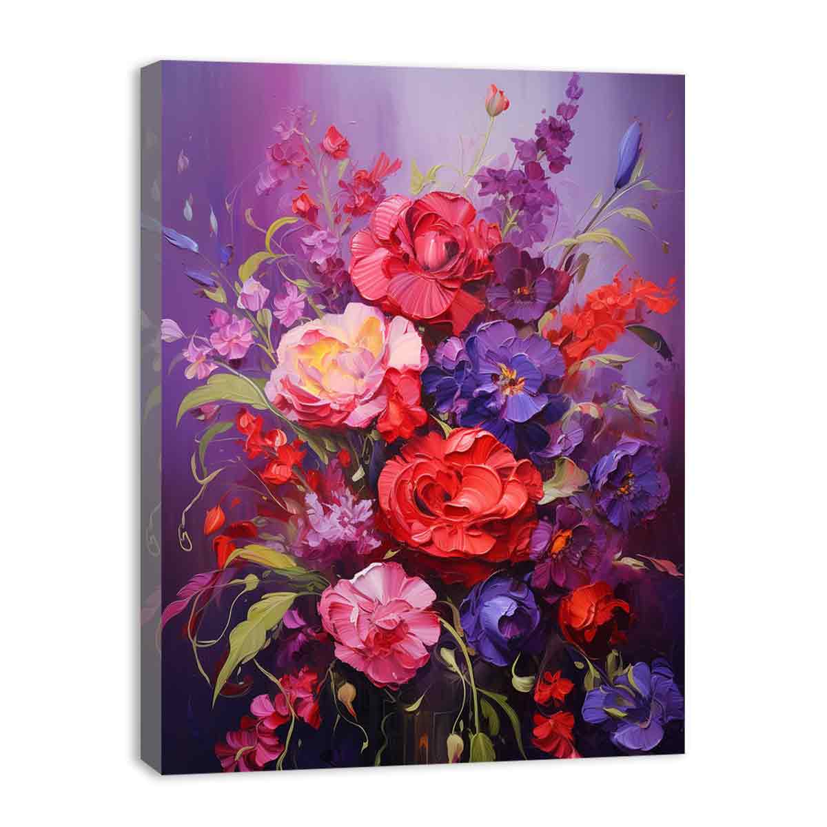 Purple Red Flower Canvas Art Print-3